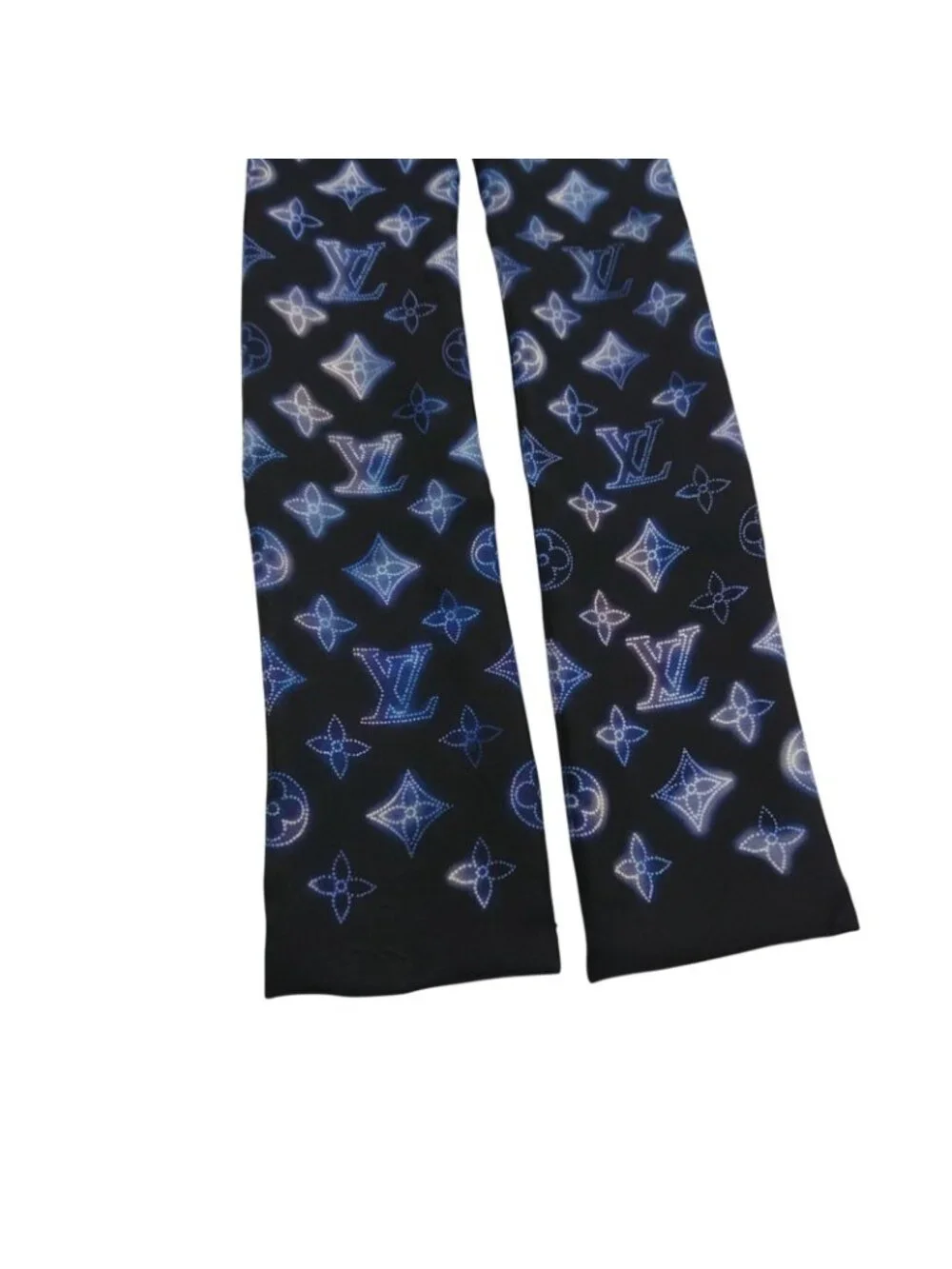 Louis Vuitton Monogram Manahi Bandeau Scarf Black Silk